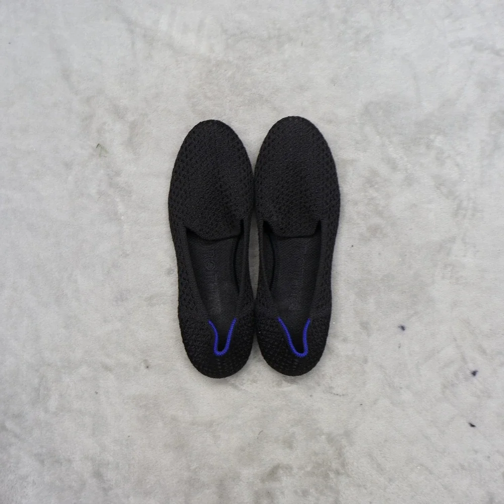 Rothys Women 6 Flats Shoes Black The Loafer Knit‎ Sustainable Slip On Everyday
